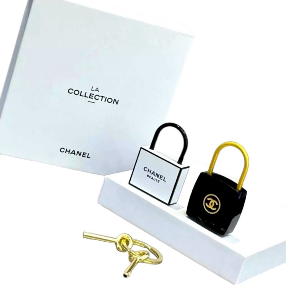 Chanel Black White Locks with Keys Brand New Sealed Box